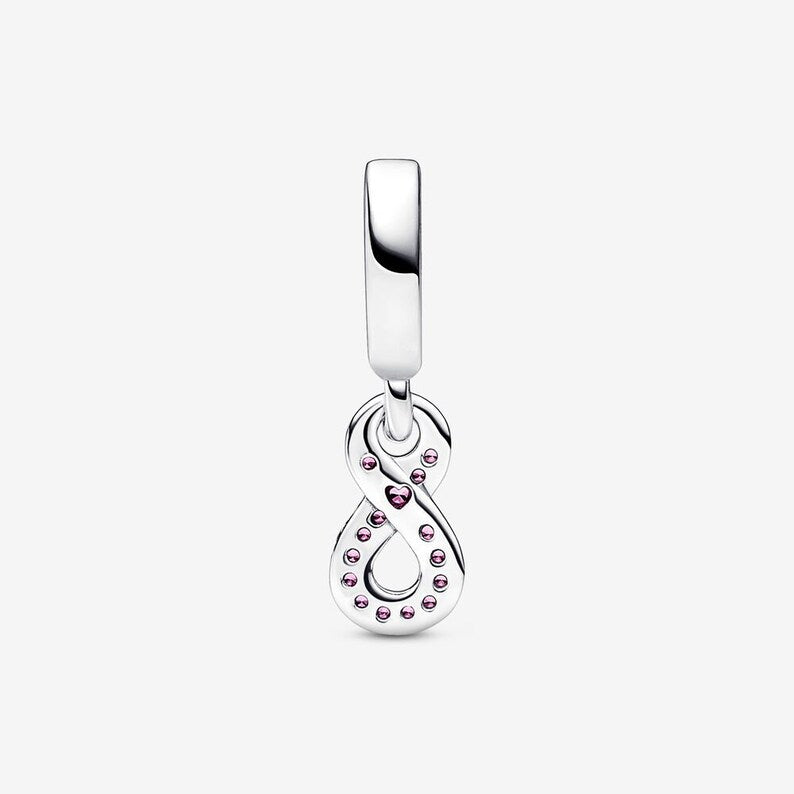 Sparkling Infinity Dangle Charm S925 Sterling Silver