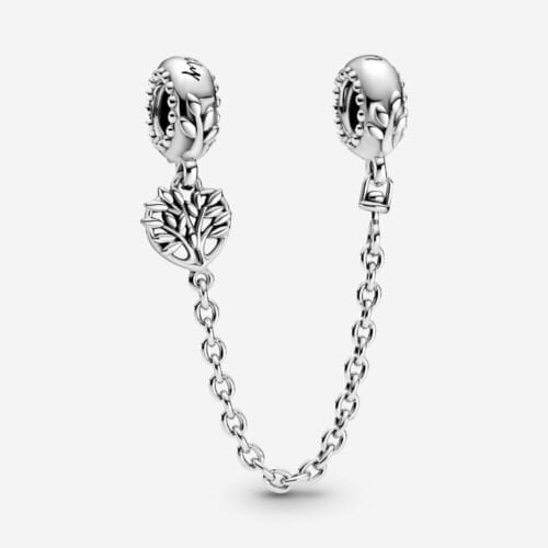 Family Tree Safety Chain Charm S925 Sterling Silver