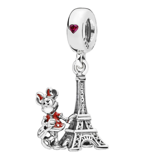 Disney Minnie Eiffel Tower Dangle Charm S925 Sterling Silver