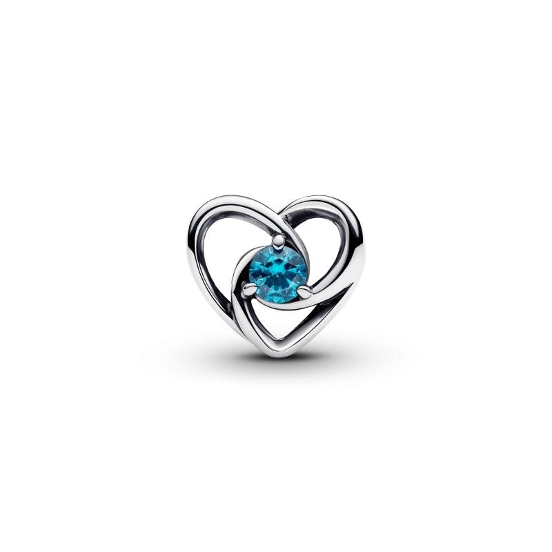Entwined Heart & Stones Charm S925 Sterling Silver