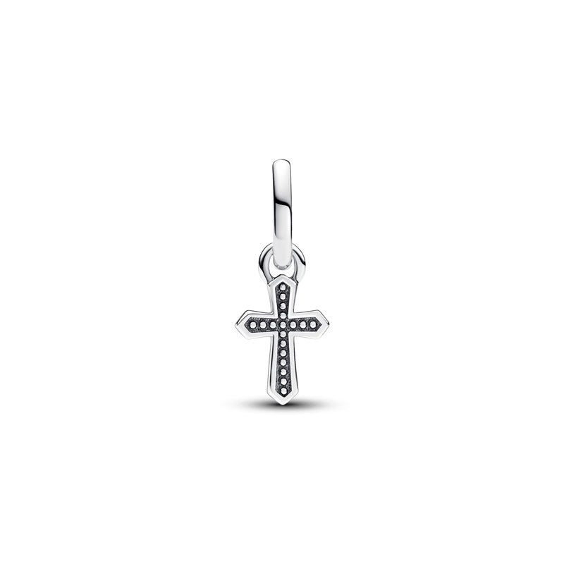 Sparkling Cross Mini Dangle Charm S925 Sterling Silver
