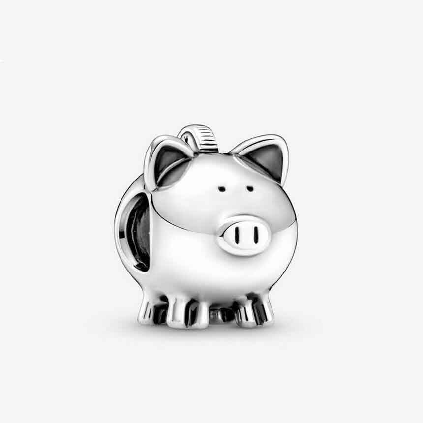 Piggy Bank Charm S925 Sterling Silver