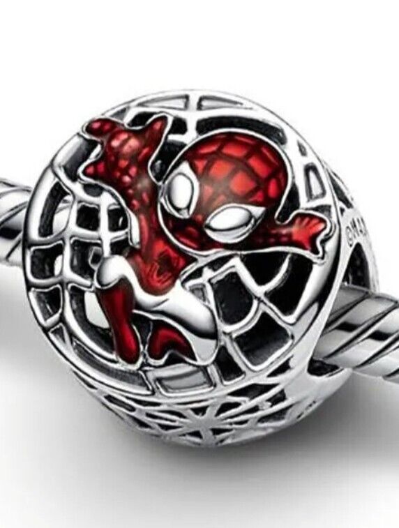 Marvel Spider Man Soaring City Charm S925 Sterling Silver
