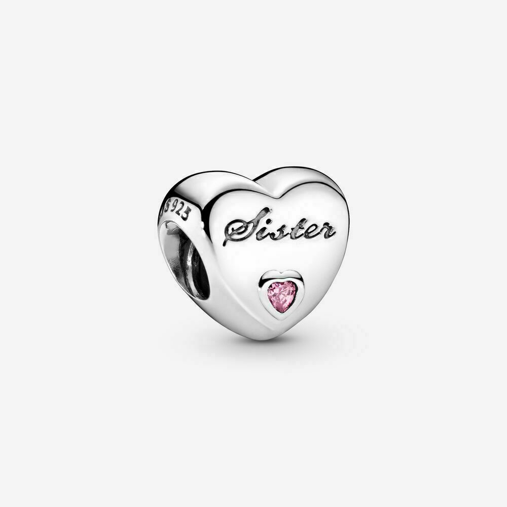 Sister Heart Charm S925 Sterling Silver