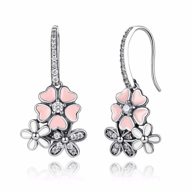 Poetic Blooms Sterling Silver dangle Earrings