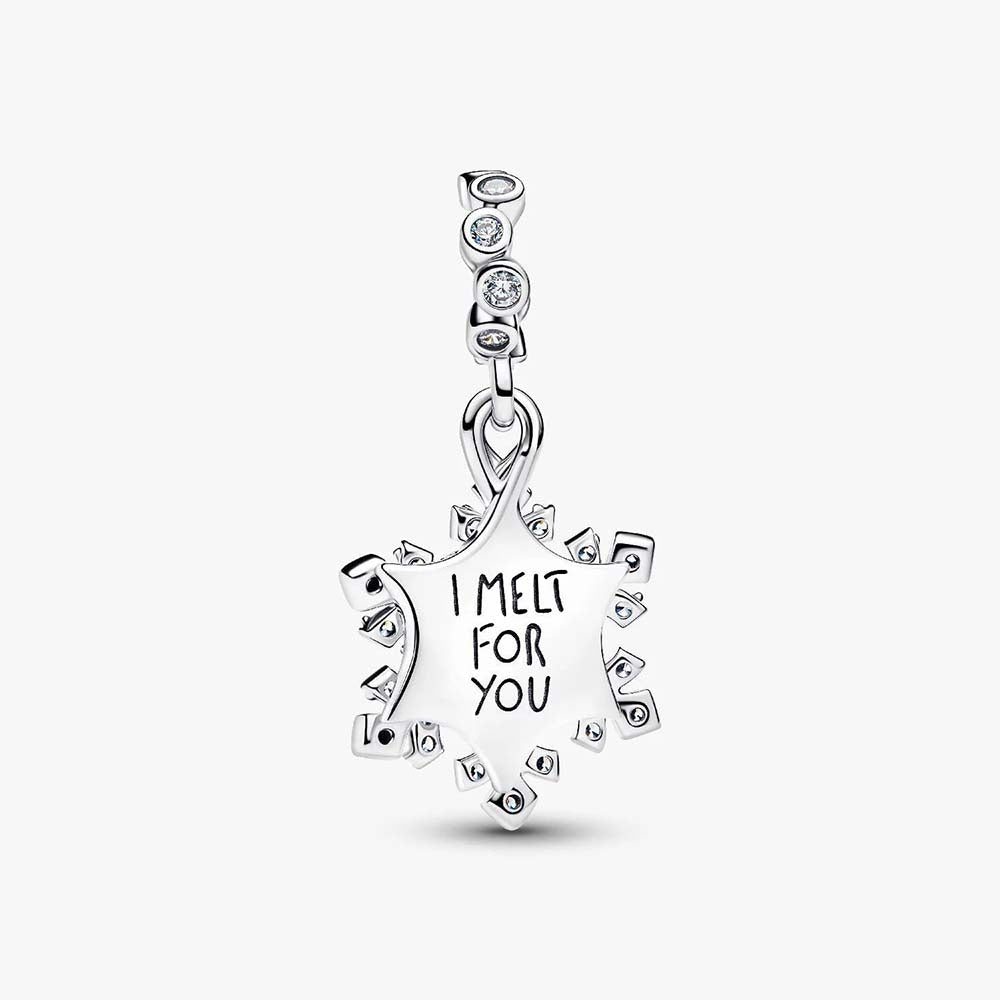 Opalescent Snowflake Double Dangle Charm S925 Sterling Silver
