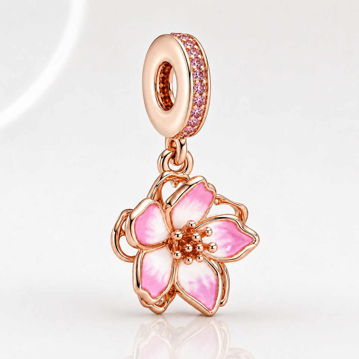 S925 Pansy Flowers Caterpillar Butterfly Regal Crown Sterling Silver Charm Collection
