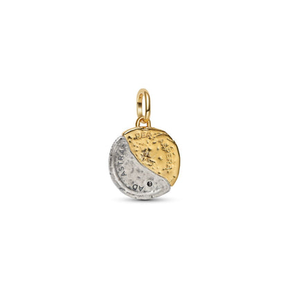 Sun and Moon Medallion Charm S925 Sterling Silver