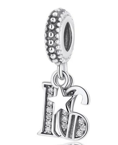 S925 Charms 15th,16th,18th,21st,30th,40th,50th,60th Birthday Dangle Sterling Silver Charms