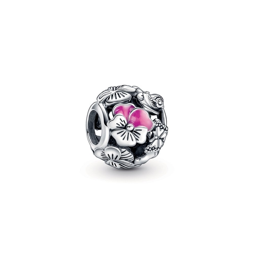 Pansy Flower Friends Charm S925 Sterling Silver