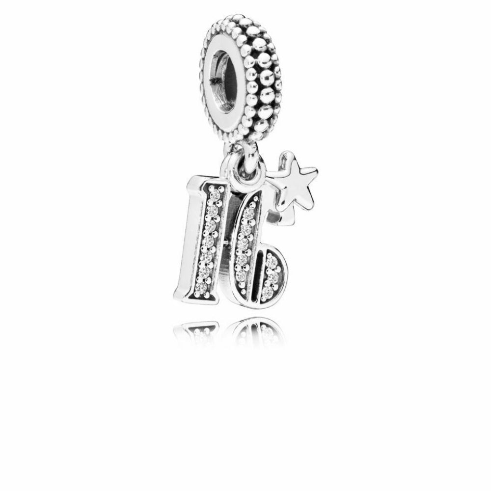 16th Birthday Dangle Charm S925 Sterling Silver