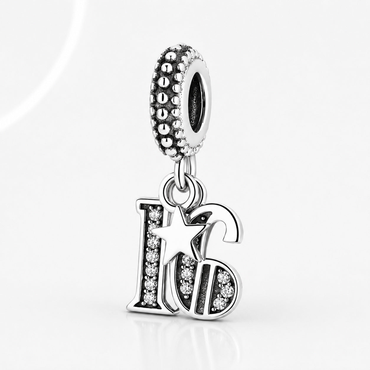 16th Birthday Dangle Charm S925 Sterling Silver