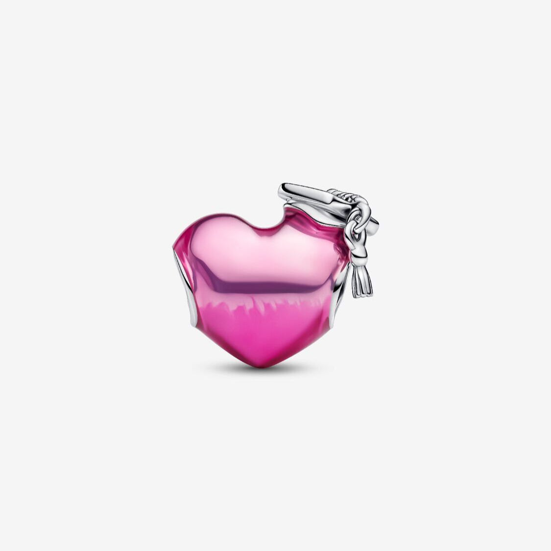 2025 Graduation Pink Heart Charm S925 Sterling Silver