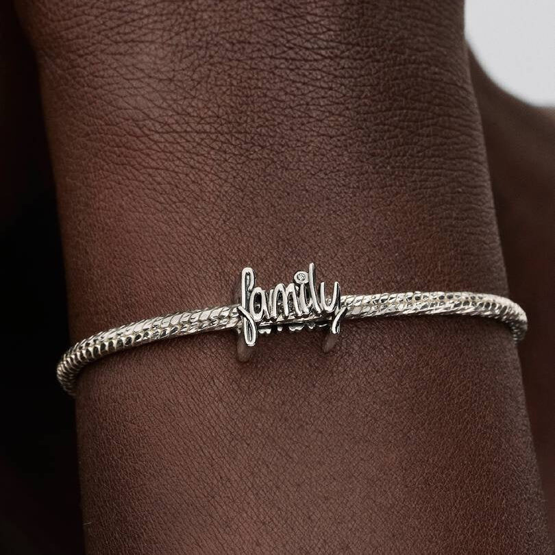 Handwritten Family Charm S925 Sterling Silver