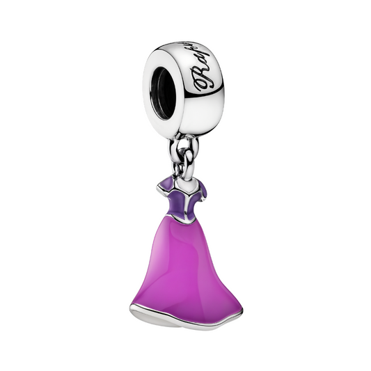 Disney Princess Rapunzel Dress Dangle Charm Hallmarked S925 Sterling Silver