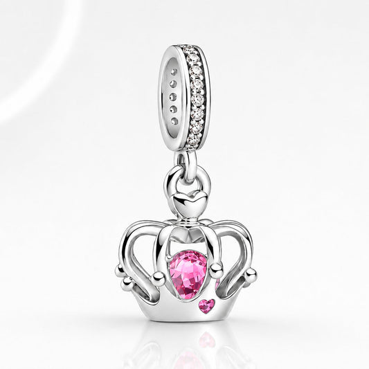 Regal Crown Dangle Charm  S925 Sterling Silver