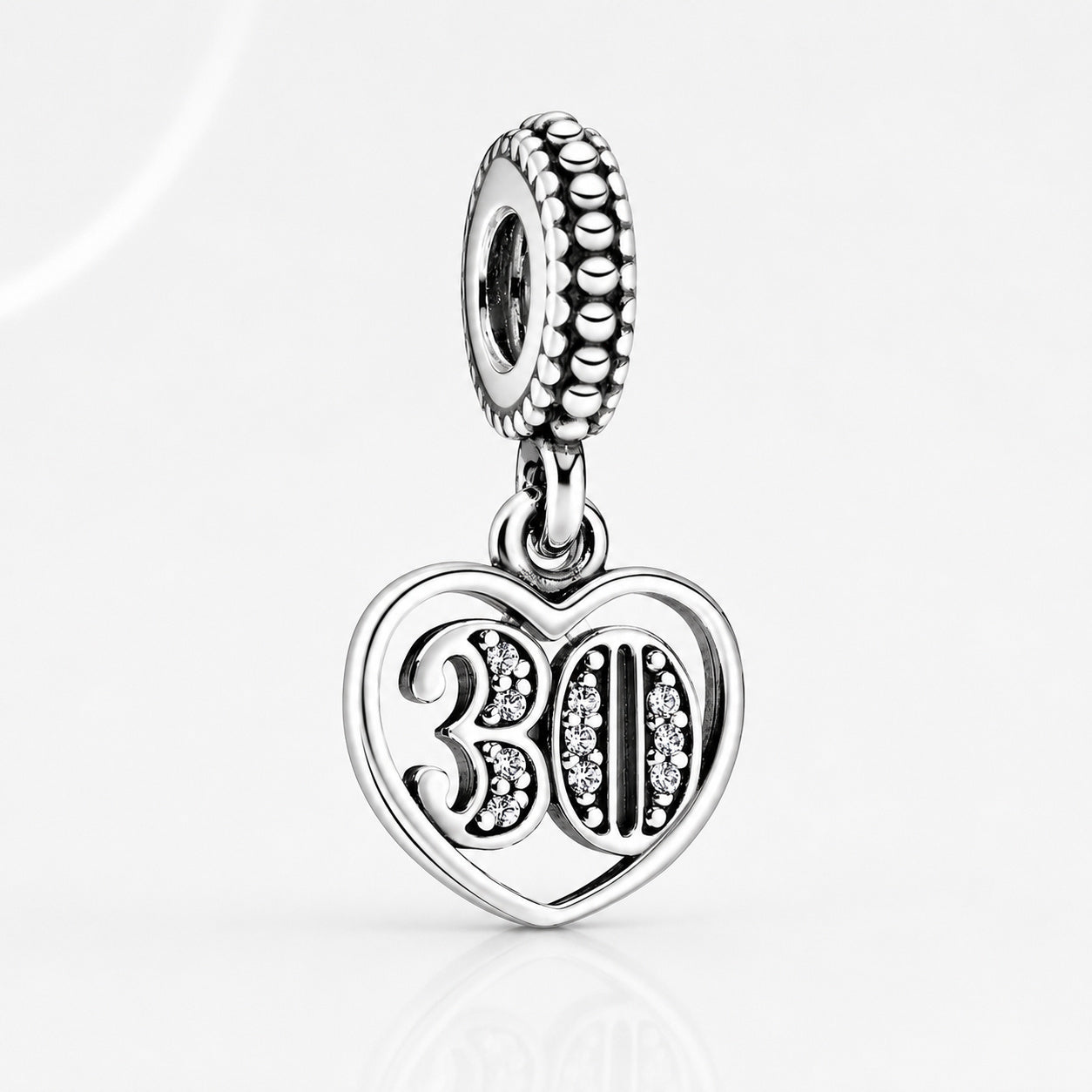 30th Birthday Dangle Charm S925 Sterling Silver