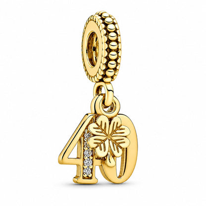 Gold Plated 13th 15th, 16th, 18th, 21st, 30th, 40th, 50th, 60th Birthday Dangle S925 Sterling Silver Charm