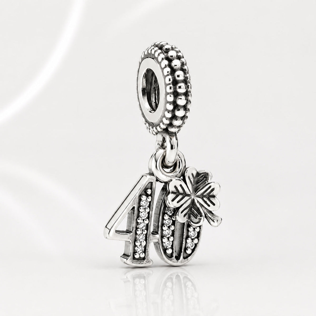 40th Birthday Dangle Charm  S925 Sterling Silver