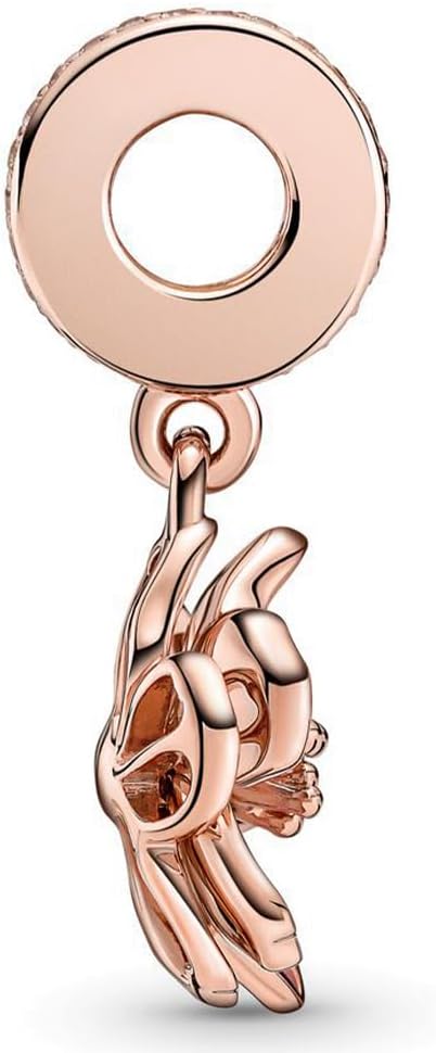 Rose Gold Cherry Blossom Dangle Charm S925 Sterling Silver