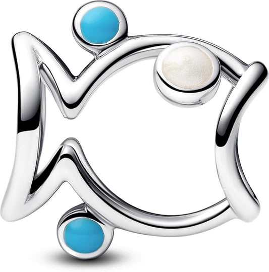Openwork Fish Charm S925 Sterling Silver
