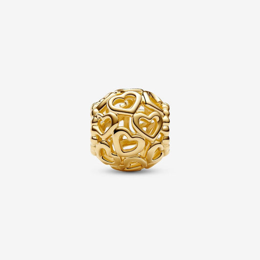Openwork Heart Charm Hallmarked S925 Sterling Silver