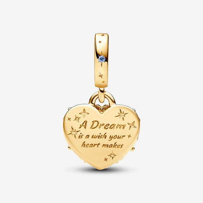 Disney Cinderella's Carriage & Heart Double Dangle Charm S925 Sterling Silver