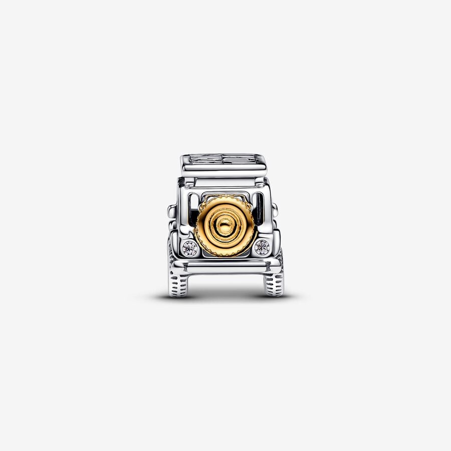 Two-tone Adventure Car Charm S925 Sterling Silver