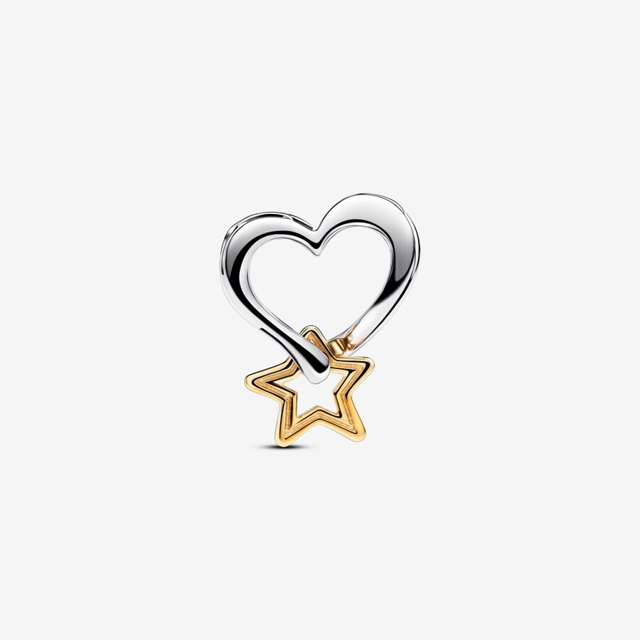 Lucky Star & Heart Charm S925 Sterling Silver