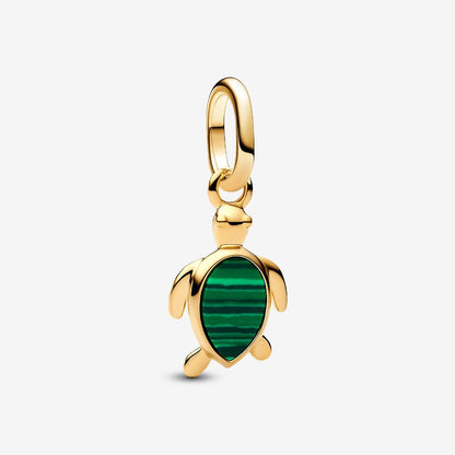 Green Turtle Mini Dangle Charm S925 Sterling Silver