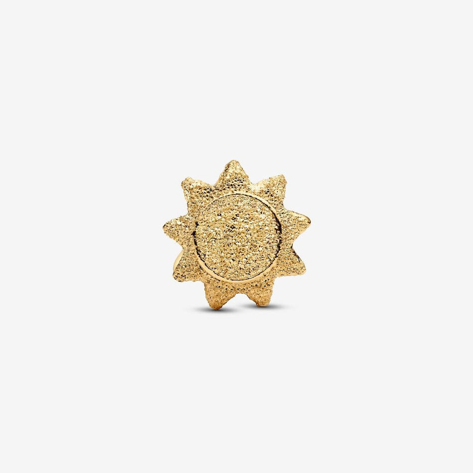 Textured Sun Mini Charm S925 Sterling Silver