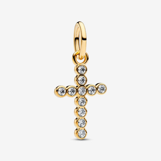 Cross Dangle Charm Hallmarked S925 Sterling Silver