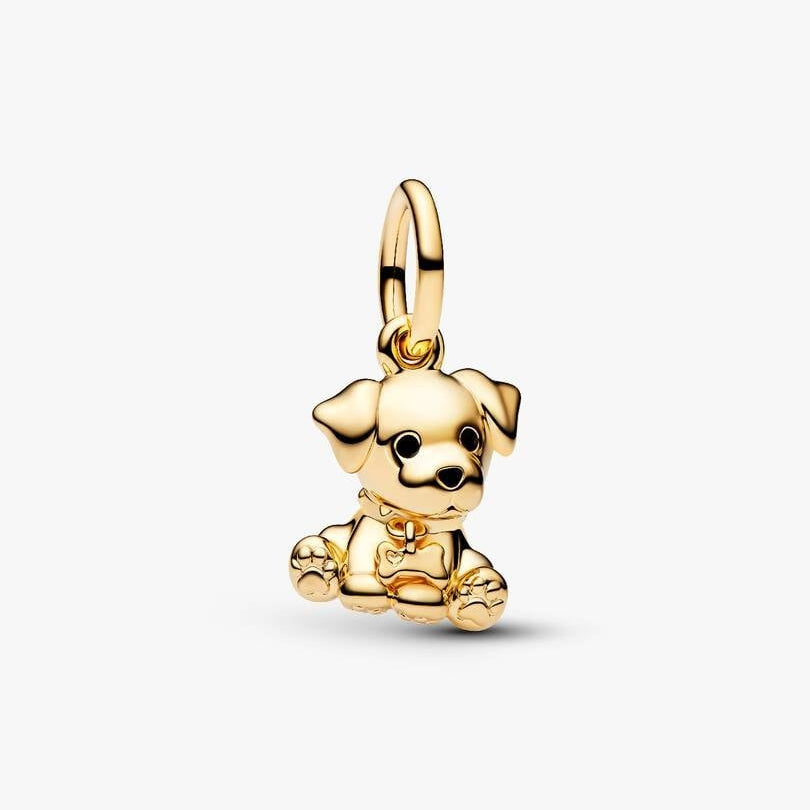 Golden Labrador Puppy Dog Dangle Charm Hallmarked S925 Sterling Silver