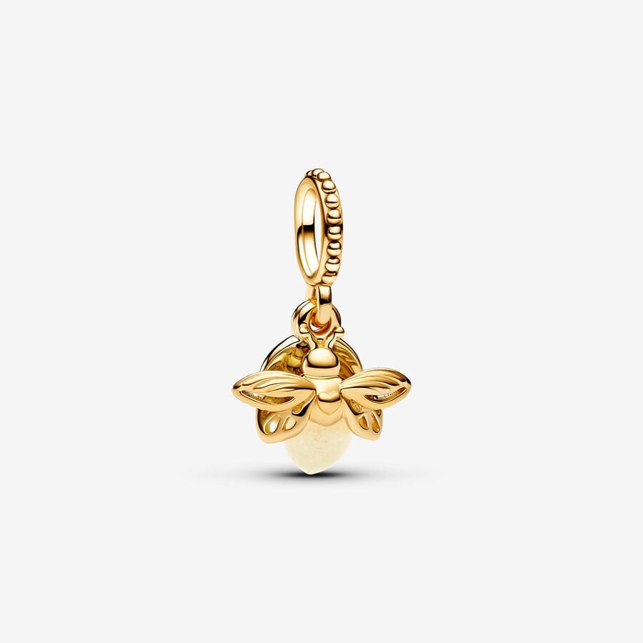 Glow-in-the-dark Firefly Dangle Charm S925 Sterling Silver