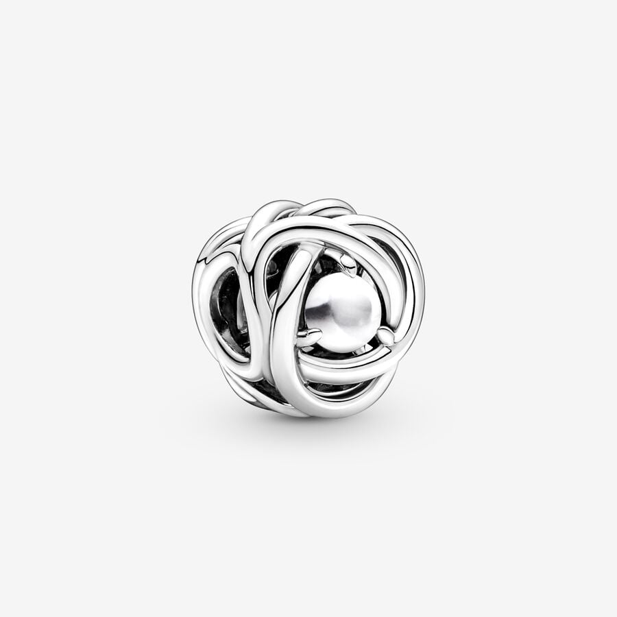 S925 Birthstone Eternity Circle Months Sterling Silver Charms Collection