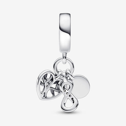 Family Infinity Triple Dangle Charm S925 Sterling Silver