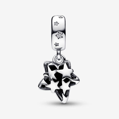 Celestial Galaxy Star Murano Dangle Charm  S925 Sterling Silver