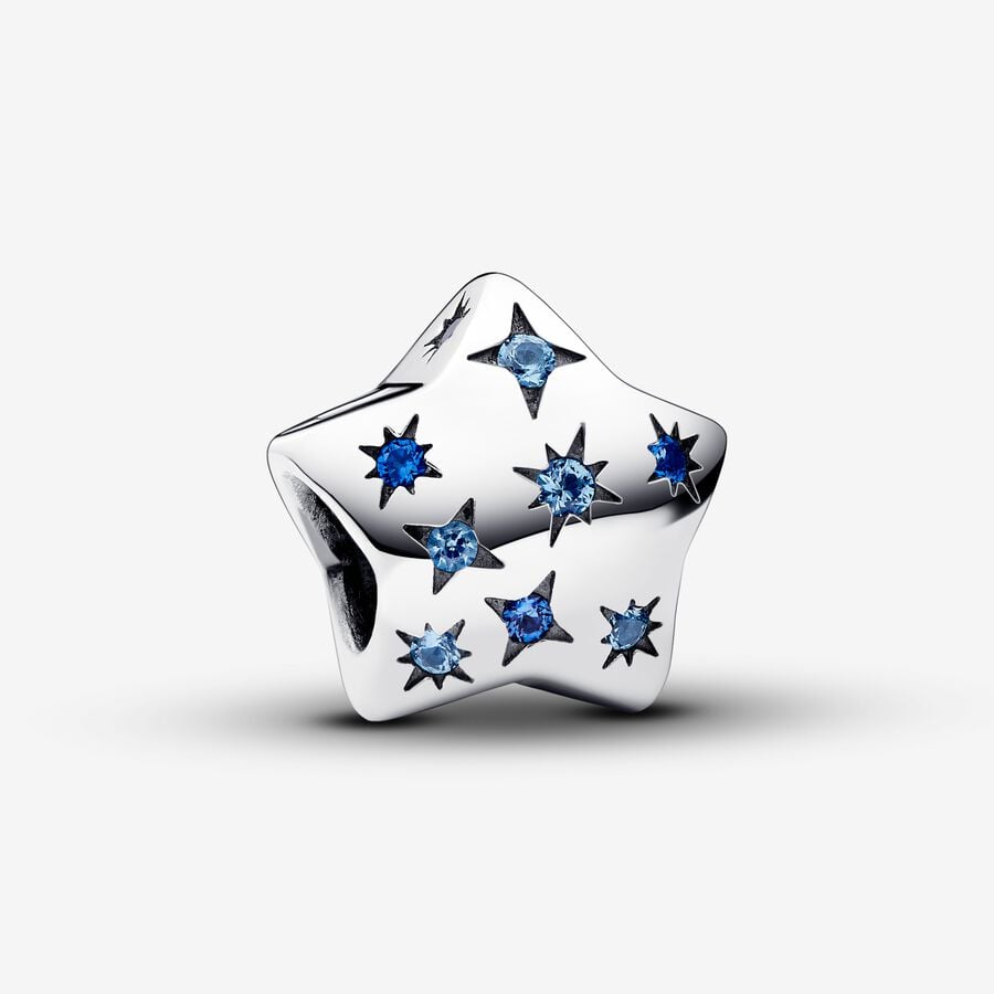 Bold Sparkling Star Charm S925 Sterling Silver