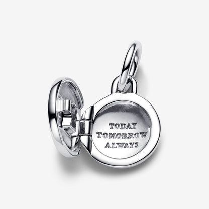 Openable & Engravable Love Locket Dangle Charm S925 Sterling Silver