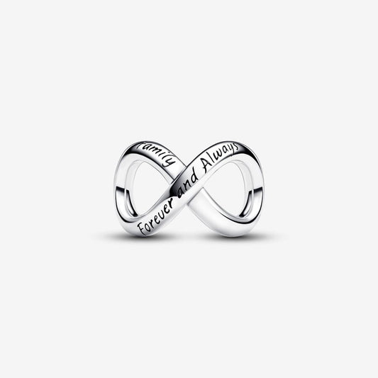 Forever & Always Infinity Charm Hallmarked S925 Sterling Silver