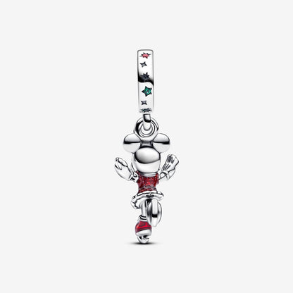 Disney Minnie Mouse Ice Skating Dangle Charm S925 Sterling Silver