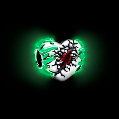 Stranger Things Glow-in-the-dark Heart Charm S925 Sterling Silver