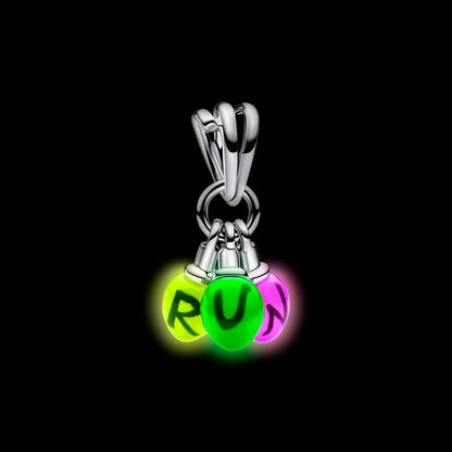 Stranger Things Glow-in-the-dark Run Dangle Charm S925 Sterling Silver