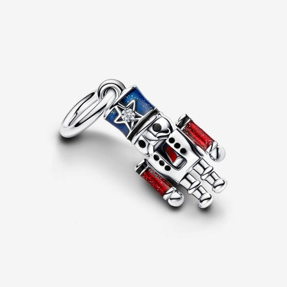 Moveable Nutcracker Dangle Charm  S925 Sterling Silver