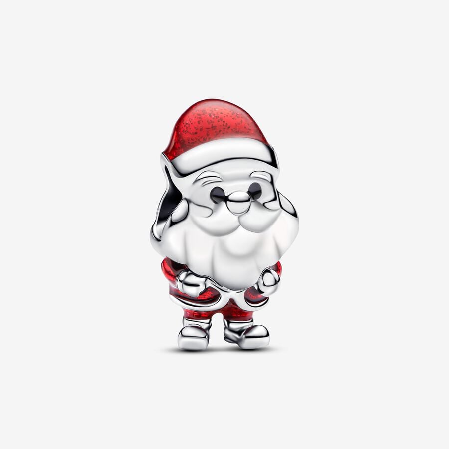 Playful Santa Christmas Charm S925 Sterling Silver