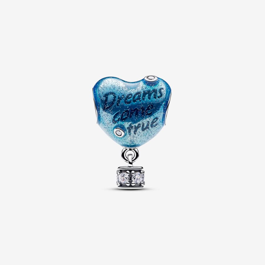 Hot Air Balloon Heart Charm S925 Sterling Silver