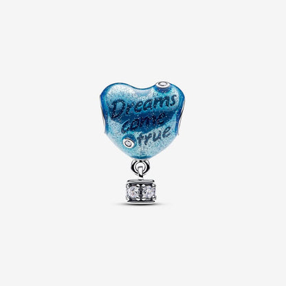 Hot Air Balloon Heart Charm  S925 Sterling Silver