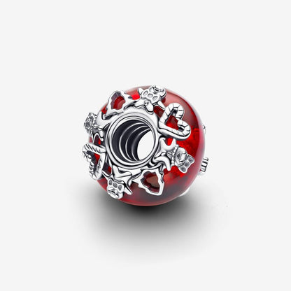 Red Magic Murano Glass Charm S925 Sterling Silver