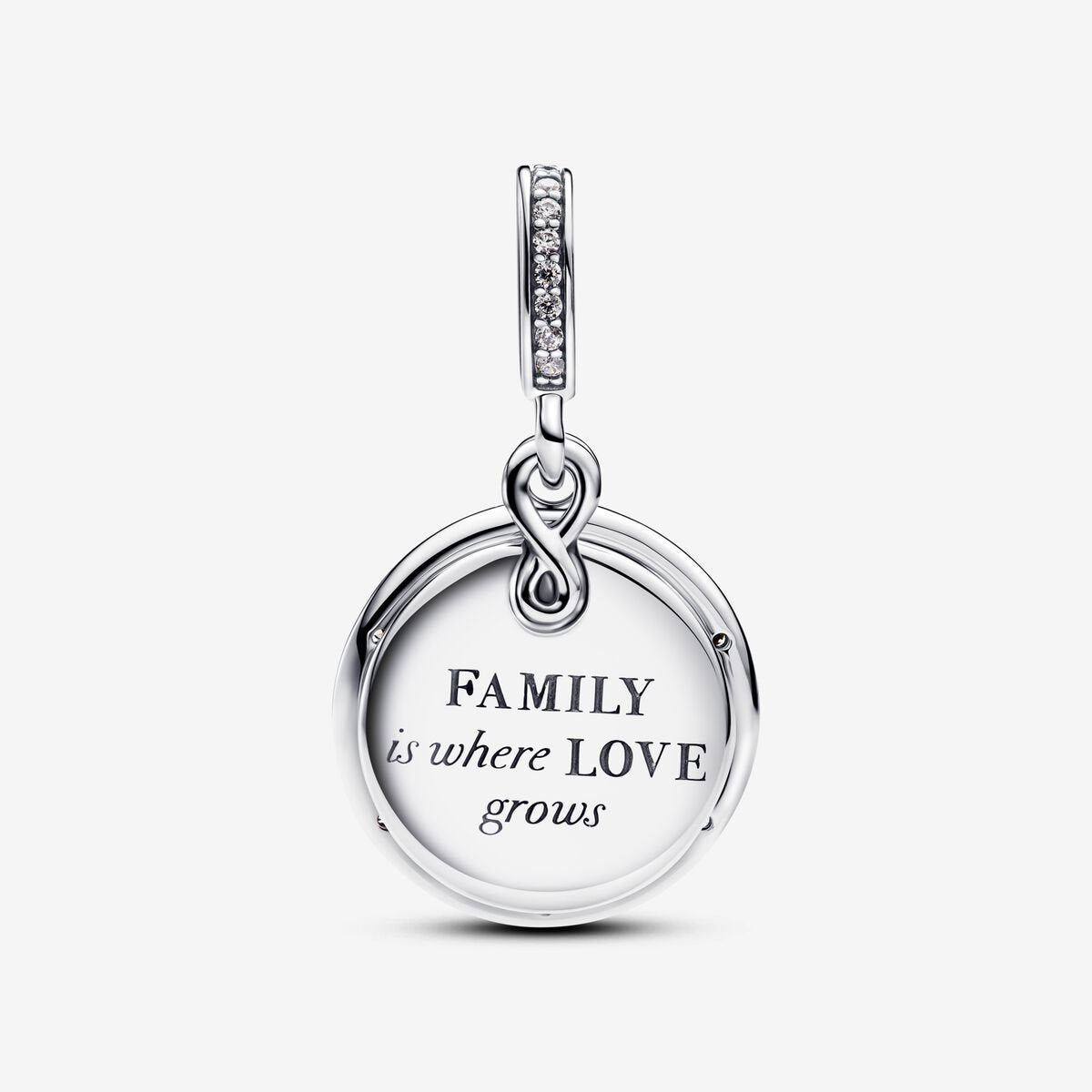 Glow-in-the-dark Infinity Tree Double Dangle Charm S925 Sterling Silver
