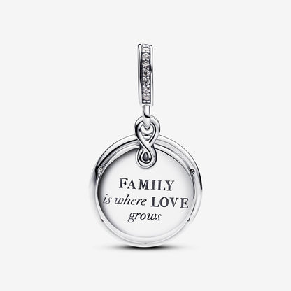 Glow-in-the-dark Infinity Tree Double Dangle Charm S925 Sterling Silver
